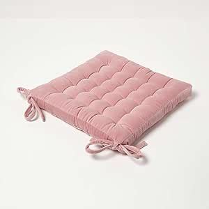 Homescapes Galette De Chaise En Velours Coussin De Chaise Rose Dessus