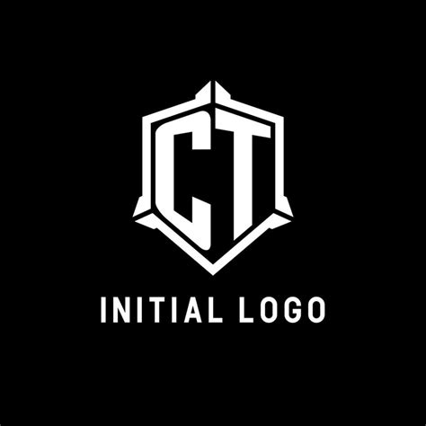 ct logo initial  shield shape design style  vector art