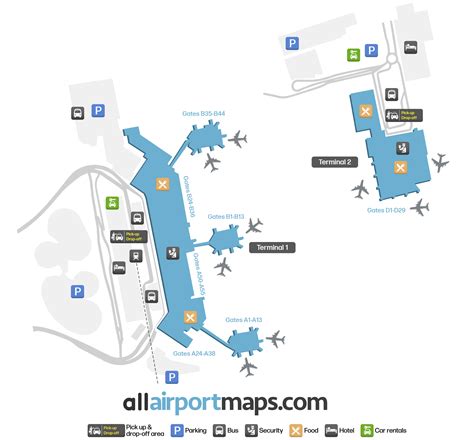 Mappa dell'Aeroporto MXP - Planimetrie del Terminal Aeroporto di Milano