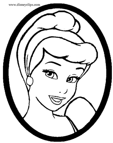 Cinderella Face Coloring Page