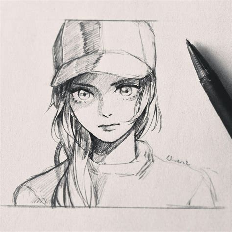 Girl Drawing Sketches, Pencil Art Drawings, Anime Girl Drawings ...