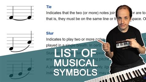 The List Of Musical Symbols And Terms Youtube