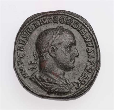 Sestertius With Bust Of Gordian II Works Museum Of Fine Arts Boston