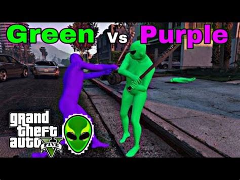 Green Vs Purple Alien Gang War Gta Online Youtube