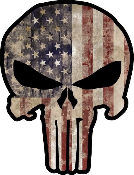 AMERICAN FLAG PUNISHER DECAL STICKER 90