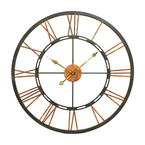 Large Round Metal Skeletal Wall Clock Modern Wall Clock