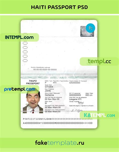 Haiti passport template in PSD format 2023 | ВКонтакте