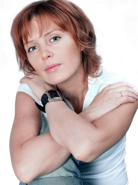 Mature Woman In Black Dress Stock Photo Image Of Confidence