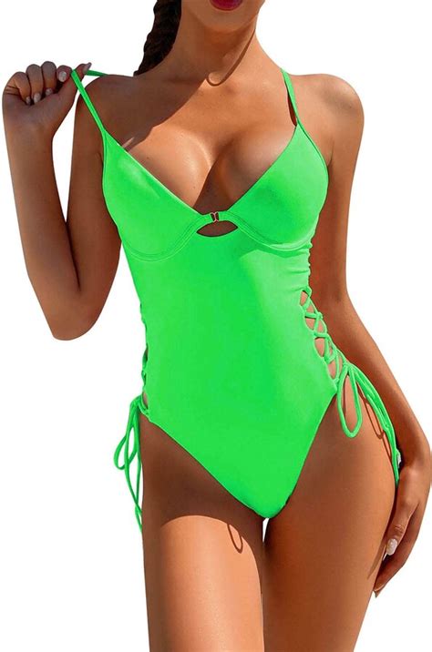 Coolster Bikini Set For Women Ruffle Bikini Top Hot Pink Swimsuits G