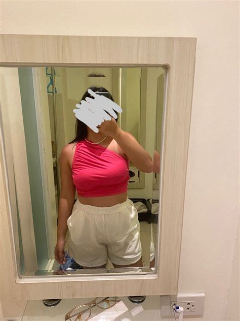 Prelove Shein Hot Pink One Shoulder Women S Fashion Tops Sleeveless On Carousell