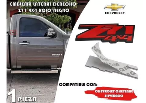 Emblema Derecho Cheyenne Silverado Z X Rojo Negro Env O Gratis