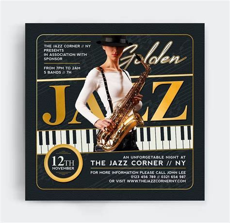 Golden Jazz Flyer Template PSD Flyer Template Flyer Templates