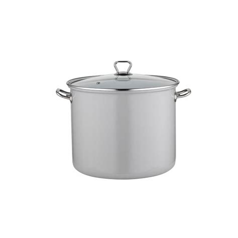 Oala Din Inox Emailat Lucios Cu Capac Gri 14l 28cm Florina Emagro