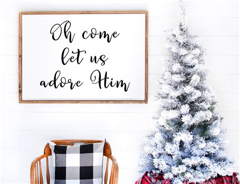 Oh Come Let Us Adore Him Christmas Printable Wall Art Etsy