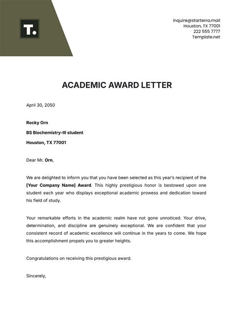 Free RFP Award Letter Template to Edit Online