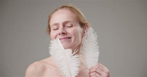 Real People Concept Of Age Beauty Health And Dry Skin Care Beautiful Mature Caucasian