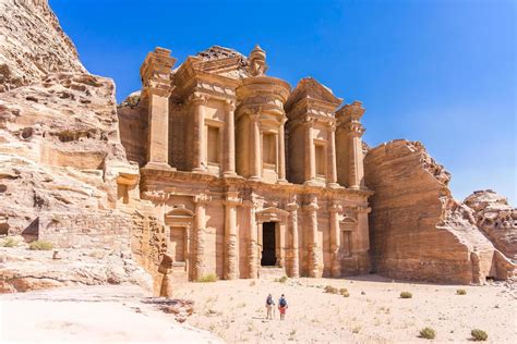 Famous Facade Of The Ad Deir In The Ancient City Of Petra Jordan