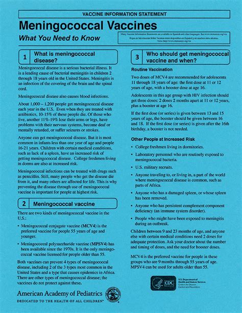 Meningococcal ACWY Vaccines MenACWY And MPSV4 100 Pad