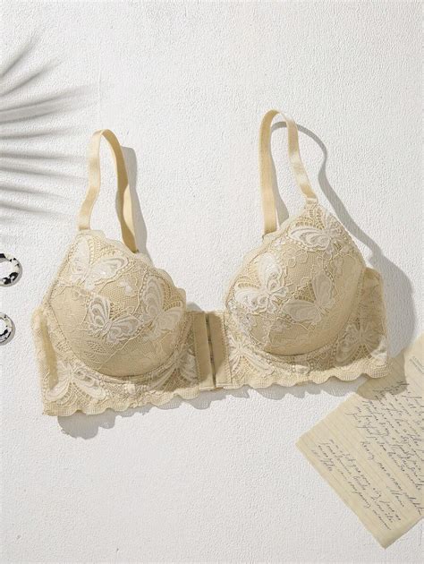 Pc Women Lace Sexy Simple Front Hook Closure Gather Romantic Small Bust Push Up Bra Lingerie