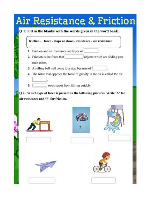 Free Air Resistance Worksheet Download Free Air Resistance Worksheet