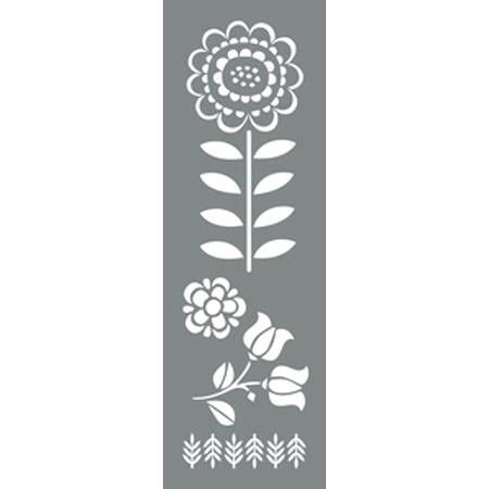 Folk Flowers 6"x18" Stencil – Go-Craft