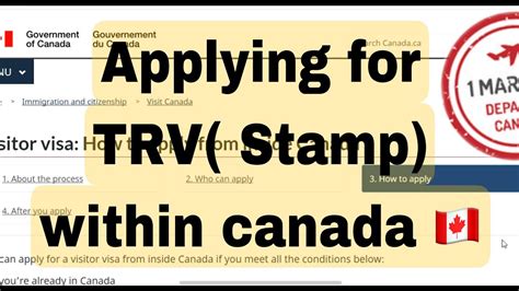 How To Apply Trvtemporary Resident Visa Stamp Within Canada Step By