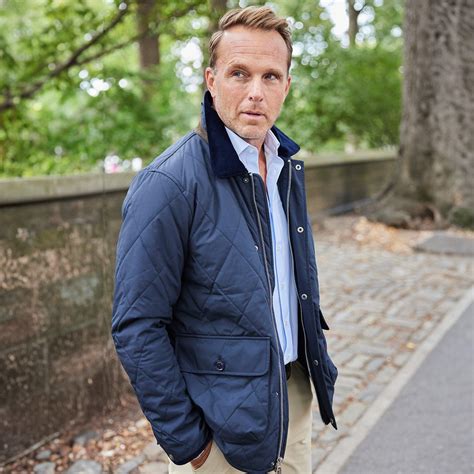 Middleburg Quilted Field Jacket Navy | Collars & Co.: Designer Polo