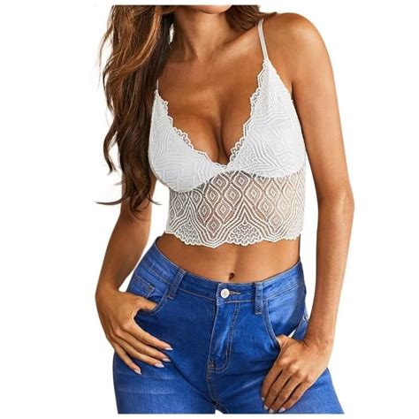 SOUTIEN GORGE Mesdames sangle Crochet dentelle découpe Teddy Lingerie broderie gaze sous