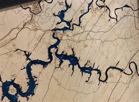 Watts Bar Lake Map Wooden Maps Thirtyaxis