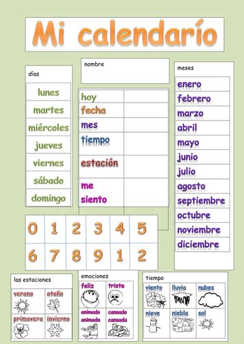 My Spanish Calendar | Teaching Resources