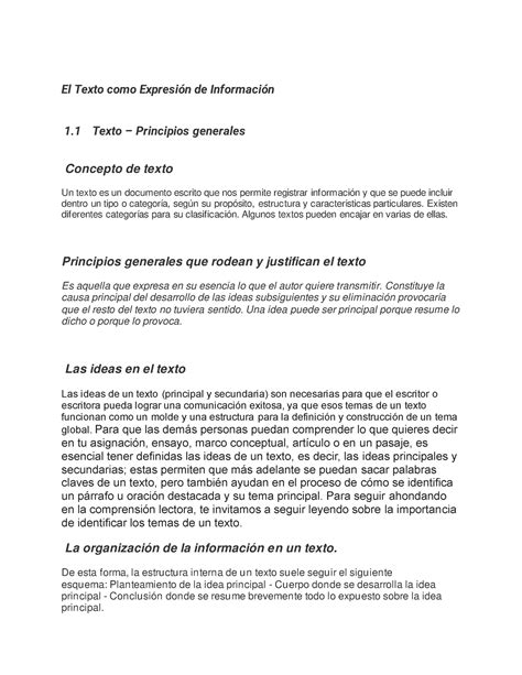 El Texto Como Expresión De Información El Texto Como ExpresiÛn De InformaciÛn 1 Texto