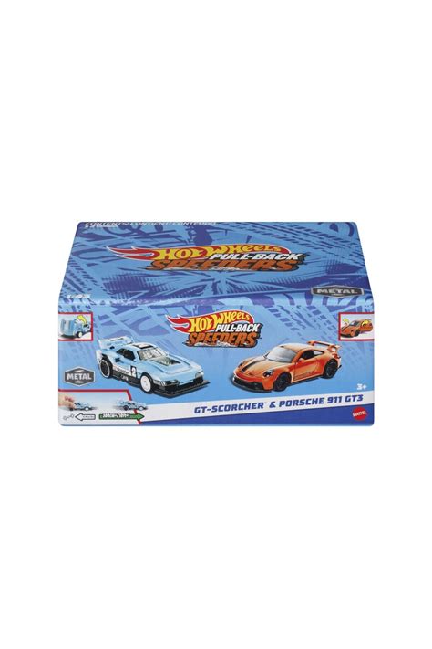 Mattel Hot Wheels Set Masinute Metalice Pull Back Gt Scorcher Si Porsche Gt Trendyol