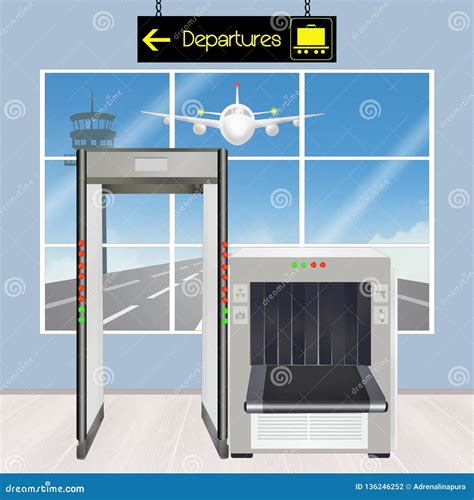 Airport security scanner stock illustration. Illustration of travel - 136246252