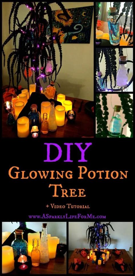 Glowing Potion Tree Table Decor and Video Tutorial