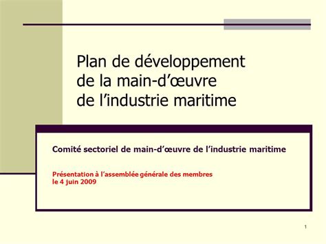 Plan De D Veloppement De La Main D Uvre De Lindustrie Maritime