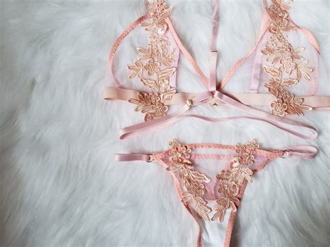 Pink Lace Floral Bralette Pink Lingerie Set Bralette Set Sexy Lingerie Sheer Lingerie Etsy