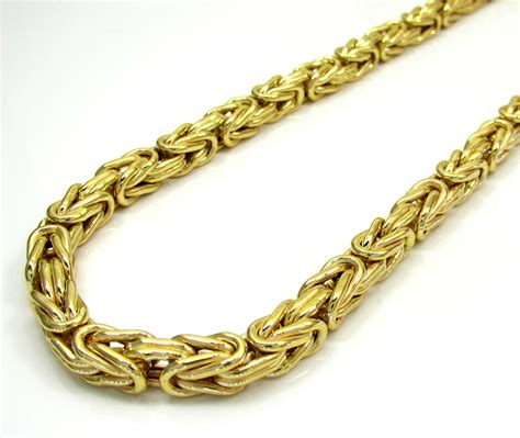 10k Yellow Gold Byzantine Chain 24 30 Inch 58mm