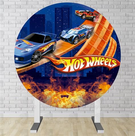 Painel Redondo Sublimado Hot Wheels Pnr