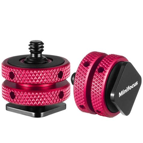 GetUSCart MINIFOCUS Camera Hot Shoe Mount Adapter Double Nut With 1 4 And 3 8 Aluminum Alloy