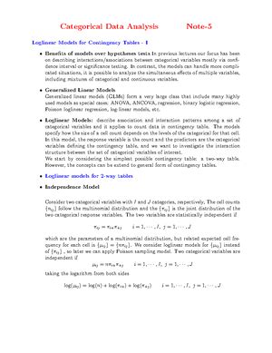 Note 2 2382 20231 Notes For HSS 2382 For Lecture 3 Categorical Data