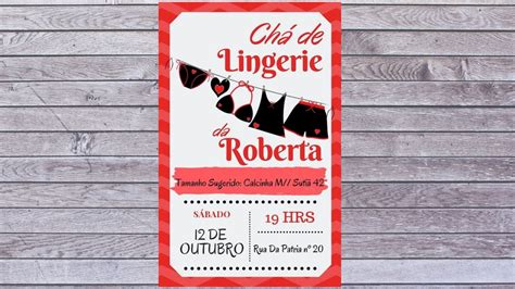 Convite Digital Chá de Lingerie Elo7 Produtos Especiais