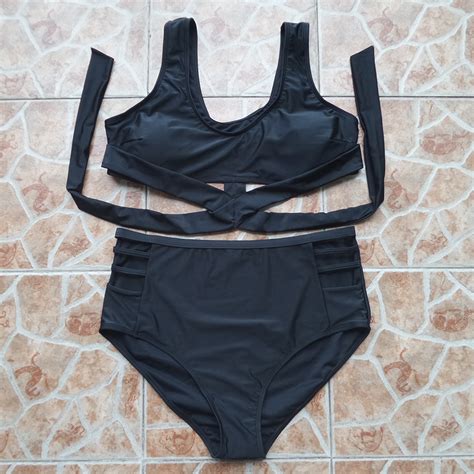Plus Size High Waist Bikini Set Lit Swimwear