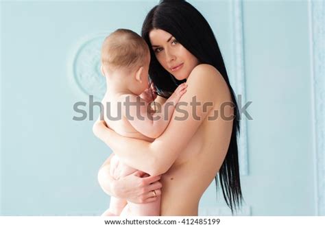 Happy Naked Mother Hugging Her Naked Stock Photo Shutterstock