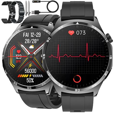 ZEGAREK MĘSKI SMARTWATCH DLA SENIORA EKG POMIAR CUKRU CIŚNIENIE