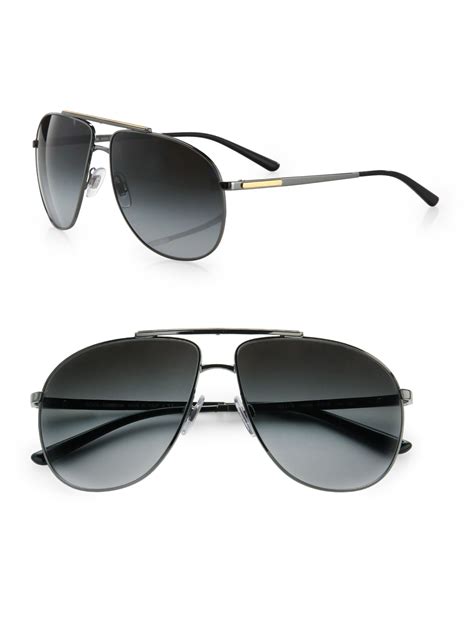 Lyst Dolce And Gabbana Metal Aviator Sunglasses In Black For Men