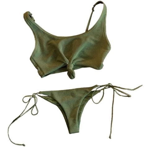 Minetom Femme Maillot De Bain 2 Pieces Bikini Ensemble Deux Morceaux Couleur De Bonbon Sucré