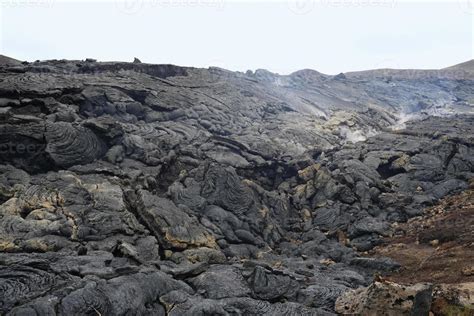 Lava field of Iceland's newest volcano, Geldingadalir 12022545 Stock Photo at Vecteezy