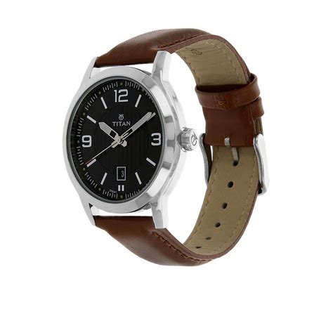 Titan Quartz Analog Black Dial Leather Strap Watch for Men – Titan World