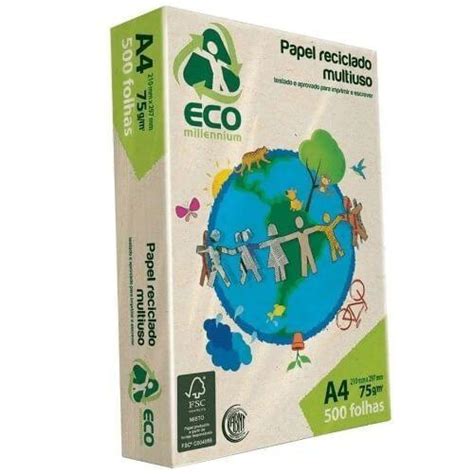 Papel reciclado multiuso eco millennium a4 500 folhas - jandaia ...