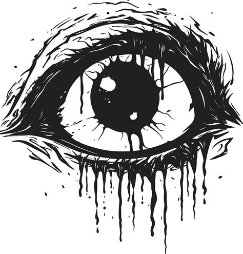 Haunted Zombie Look Vector Scary Eye Emblem Nightmarish Glare Black